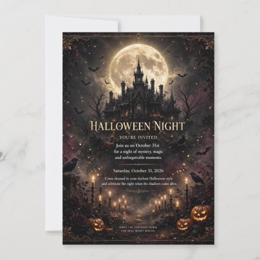 Invitation de fête modifiable pour une nuit d'Hall (Devant)