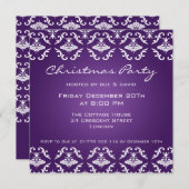 Invitation de fête motif élégant violet (Devant / Derrière)