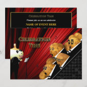 Invitation de fête - Musique - FAMILLE DE POMMES D (Devant / Derrière)