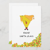 Invitation de fête Nacho Santa avec des Chips (Devant / Derrière)