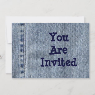 Invitation de fête occidentale en denim