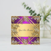 Invitation de fête or et violet pour toutes occasi (Debout devant)