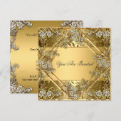 Invitation de fête or sur or (Devant / Derrière)
