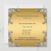 Invitation de fête or sur or (Dos)