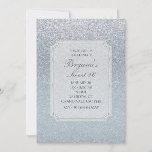 Invitation de fête pailletée d'argent de conte de 
