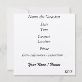 Invitation de fête par SRF (Dos)