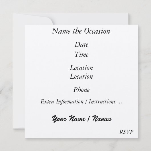 Invitation de fête par SRF (Dos)