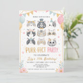 Invitation de fête parfaite pour Kitty pour filles (Debout devant)