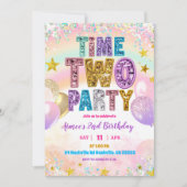 Invitation de fête Pastel Sequin Glitter Time TWO (Devant)