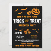 Invitation de fête personnalisable A pour Trick or (Devant)