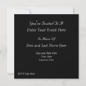 Invitation de fête personnalisée (Dos)