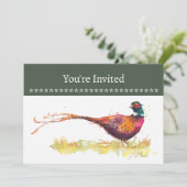 Invitation de fête personnalisée Faisan à collier (Debout devant)
