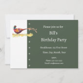 Invitation de fête personnalisée Faisan de Colring (Dos)
