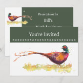 Invitation de fête personnalisée Faisan de Colring (Devant / Derrière)