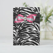 Invitation de fête Pink Zebra RSVP (Debout devant)