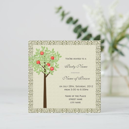Invitation de fête, pommier (Debout devant)