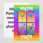 Invitation de fête Pop Art MARTINIS (5X7) (Devant / Derrière)