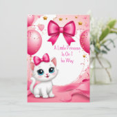 Invitation de fête pour bébé : adorable chaton 🐱 (Debout devant)