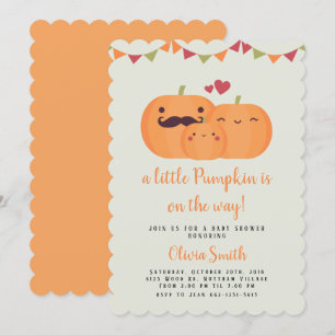 Invitation de fête pour bébé petite citrouille mig