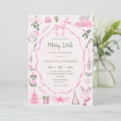 Invitation de fête pour bébé rose joyeuse (Debout devant)