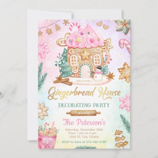 Invitation de fête pour décoration de maison en pa (Devant)