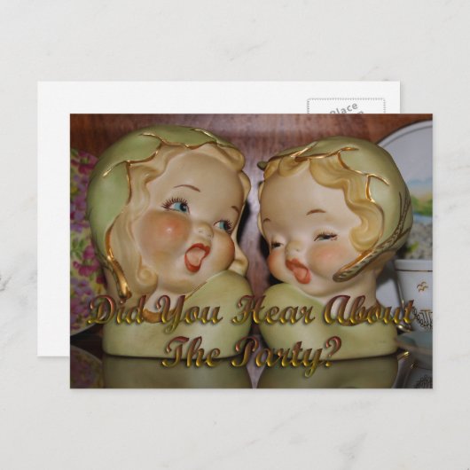 invitation de fête pour filles " commères " (Devant / Derrière)