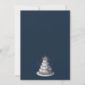 Invitation de fête pour gâteau rose et blanc (Dos)