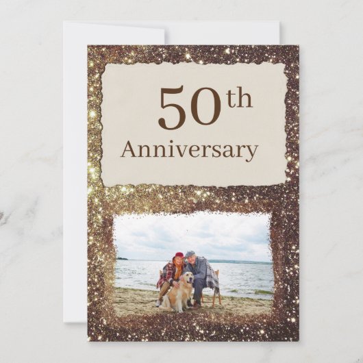Invitation de fête pour les 50 ans de mariage avec (Devant)