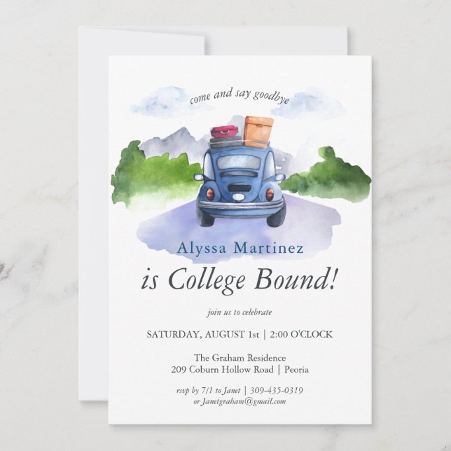Invitation de fête pour les étudiants qui partent  (Devant)