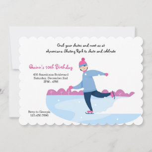 Invitation de fête pour un patineur sur la glace