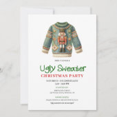 Invitation de fête pour un pull moche drôle minima (Devant)