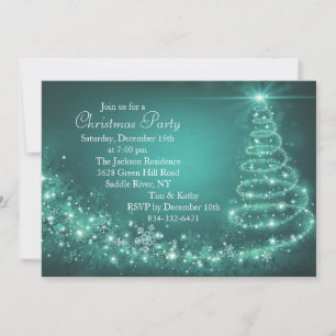 Invitation de fête pour un sapin de Noël scintilla