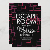 Invitation de fête pour une Escape Room moderne (Devant / Derrière)