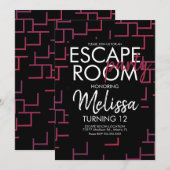 Invitation de fête pour une salle d'évasion modern (Devant / Derrière)