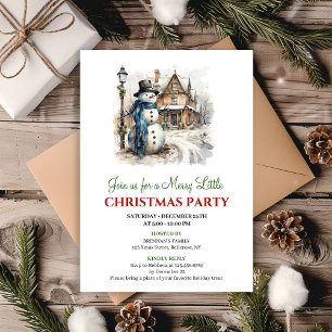 Invitation de fête pour une scène hivernale rouge
