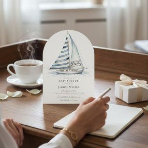 Invitation de fête prénatale bébé nautique Nauti B