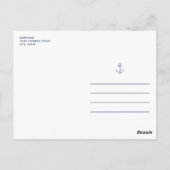 Invitation de fête prénatale nautique ancrée Carte (Dos)