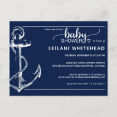 Invitation de fête prénatale nautique ancrée Carte (Devant)