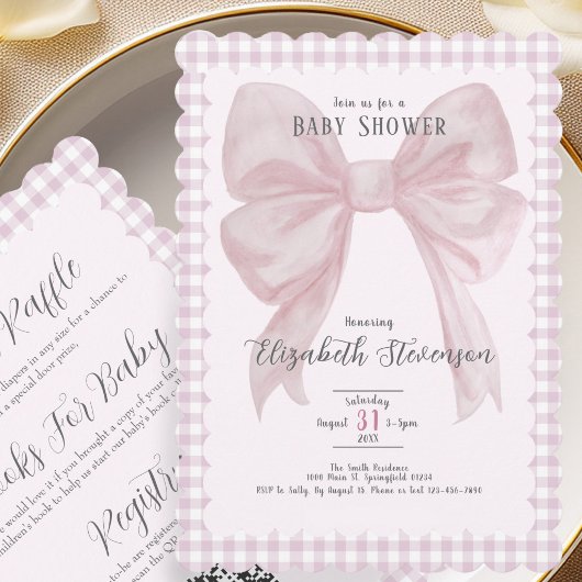 Invitation de fête prénatale pour bébé fille avec 