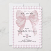 Invitation de fête prénatale pour bébé fille avec  (Devant)