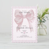 Invitation de fête prénatale pour bébé fille avec  (Debout devant)