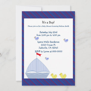 Invitation de fête prénatale pour bébé garçon voil