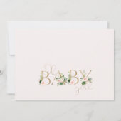 Invitation de fête prénatale pour fille avec fleur (Dos)