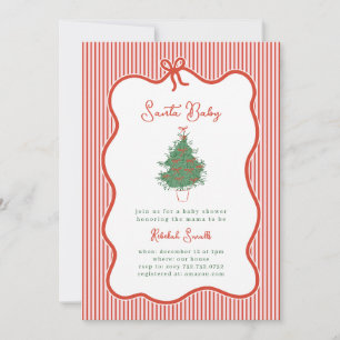 Invitation de fête prénatale Vintage Preppy Bow Sa