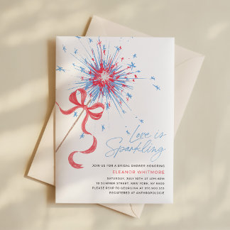 Invitation de fête prénuptiale du 4 juillet Firecr