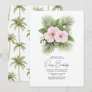 Invitation de fête prénuptiale florale tropicale c
