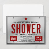 Invitation de fête prénuptiale plaque d'immatricul (Devant / Derrière)