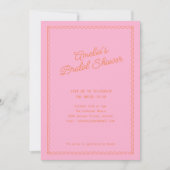 Invitation de fête prénuptiale rose orange vintage (Devant)