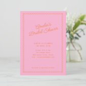 Invitation de fête prénuptiale rose orange vintage (Debout devant)