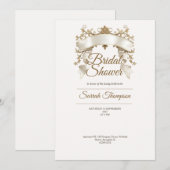 Invitation de fête prénuptiale royale dorée (Devant / Derrière)